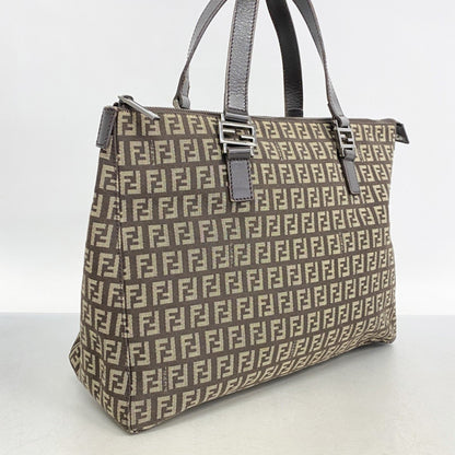 Fendi Zucchino Tote Bag In Brown Nylon Canvas