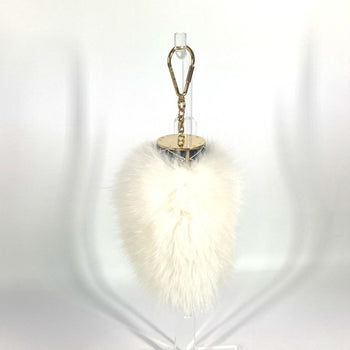 Louis Vuitton M67369 Fur Heart Logo Bag Charm Fuzzy V Accessory Keychain Metal
