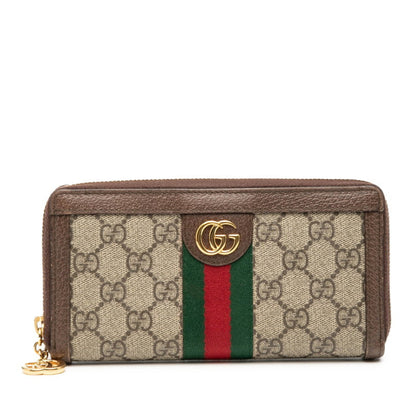 Gucci Gg Supreme Offdia Long Wallet With Round Zipper