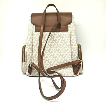 Michael Kors Chain Backpack Brown X Ivory Jet Set Item 35T1Gttb3B Michael Kors