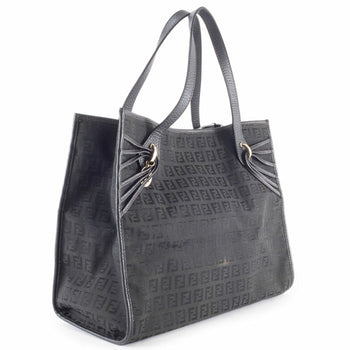 Fendi Zucca Tote Bag In Black Zucchino Canvas