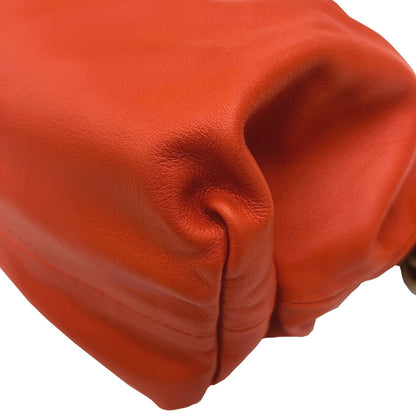 Bottega Veneta The Chain Pouch In Orange Calfskin Leather.