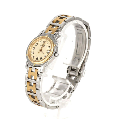 Herms Clipper Two-Tone Cl4.220 Ssxgp Quartz Watch