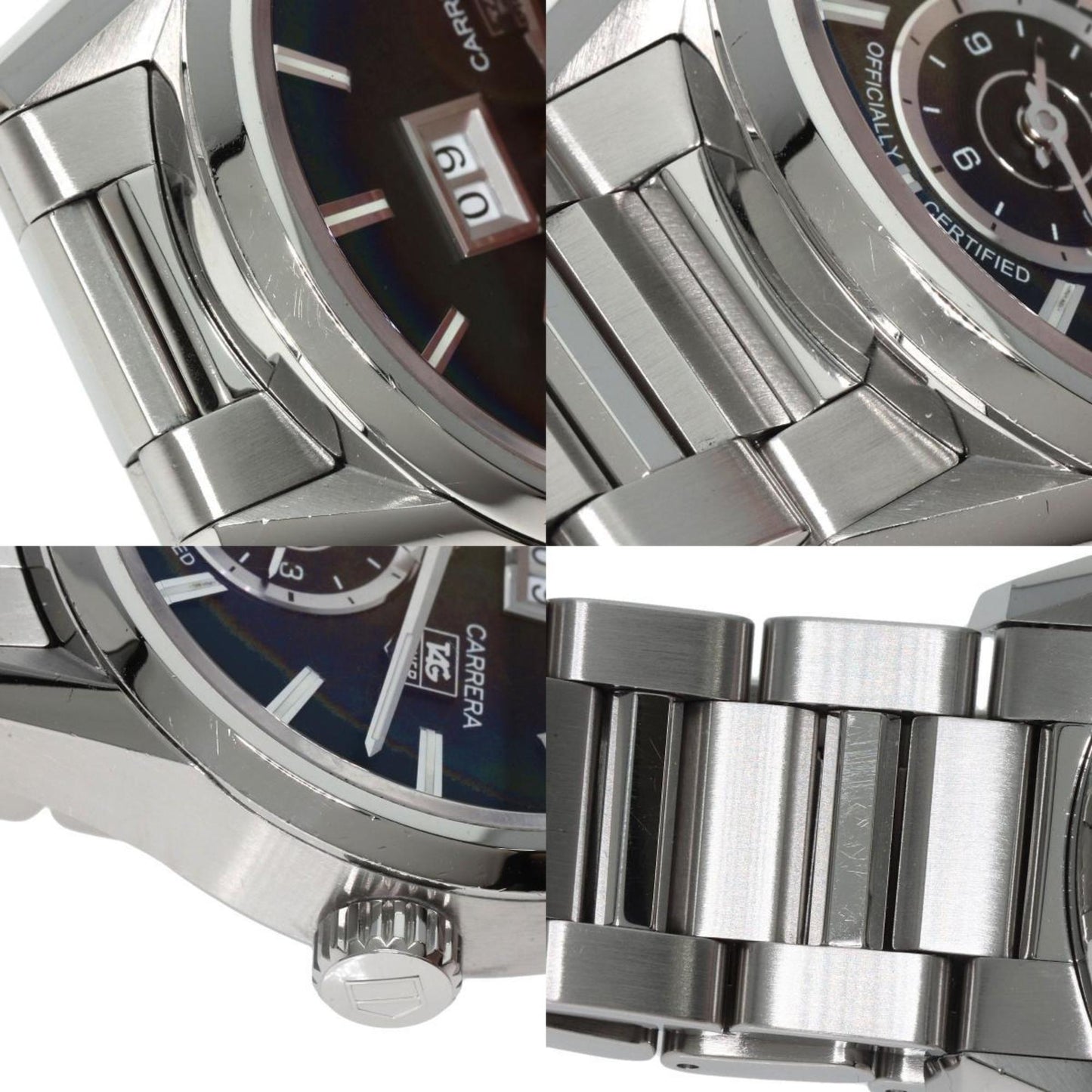 Tag Heuer War5010 Carrera Grand Date Gmt Watch Stainless Steel Ss