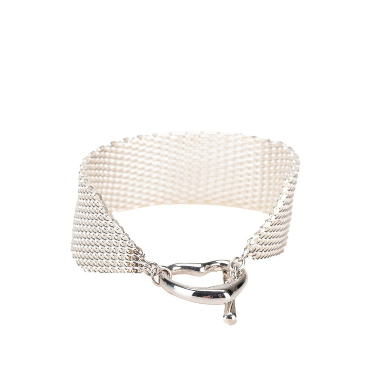 Tiffany & Co. Open Heart Toggle Chain Bracelet/Bangle In 925 Sterling Silver