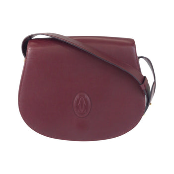 Cartier Must Line Bordeaux Gold Hardware Leather Shoulder Bag Pochette