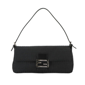 Fendi Zucchino Mamma Bucket Shoulder Bag In Black Canvas