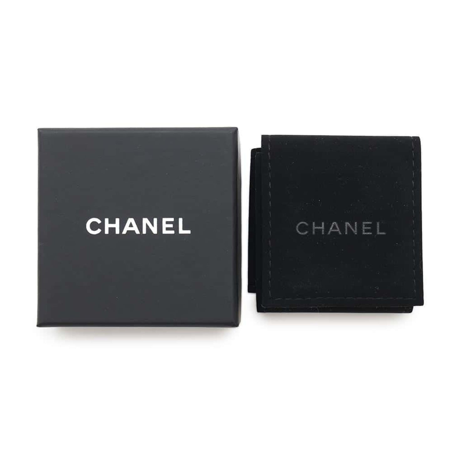 Chanel Earrings Coco Mark Cube Rhinestone B25 C Abe805 Chanel