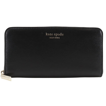 Kate Spade Spencer Round Long Wallet Pwr00281 Leather Black Zip Around
