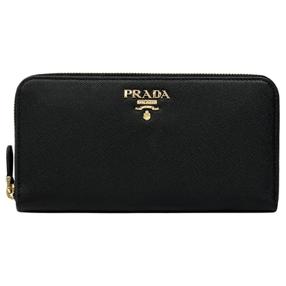 Prada Saffiano Black Long Wallet (1Ml506) For Men And Women