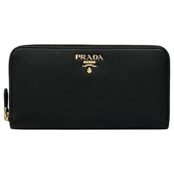 Prada Saffiano Black Long Wallet (1Ml506) For Men And Women