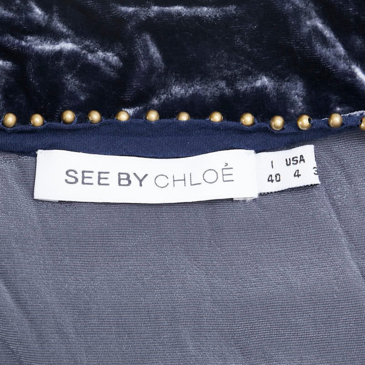 See By Chlo See By Chloe Jewel Tunic Size: 40 Navy Rayon Silk