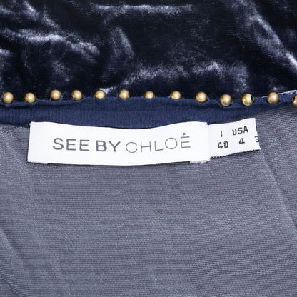 See By Chlo See By Chloe Jewel Tunic Size: 40 Navy Rayon Silk