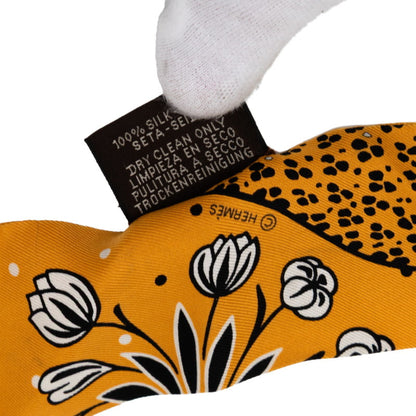 Hermes Herms Twilly Les Leopard Print Scarf/Muffler In Orange