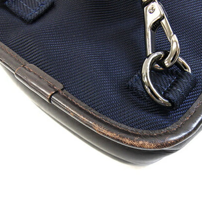 Burberry Body Bag Navy Dark Brown Nylon Canvas Leather Crossbody