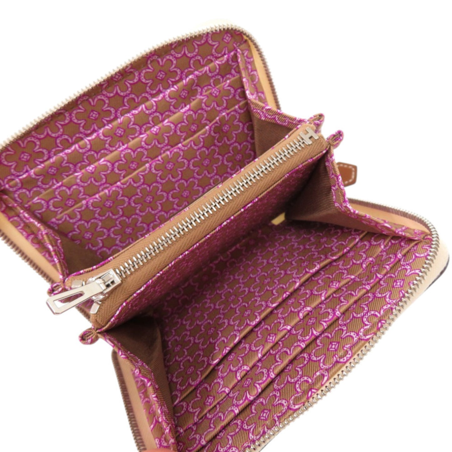 Unused Herms Azap Compact Silkin Epsom Leather Nata U Stamp (Made In 2022) White Coin Case Wallet