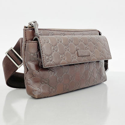 Gucci Waist Bag Guccissima 162916 Leather Brown