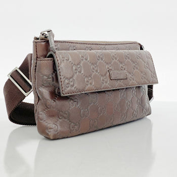Gucci Waist Bag Guccissima 162916 Leather Brown