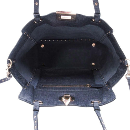 Valentino Garavani Rockstud 2-Way Shoulder Tote Bag In Navy