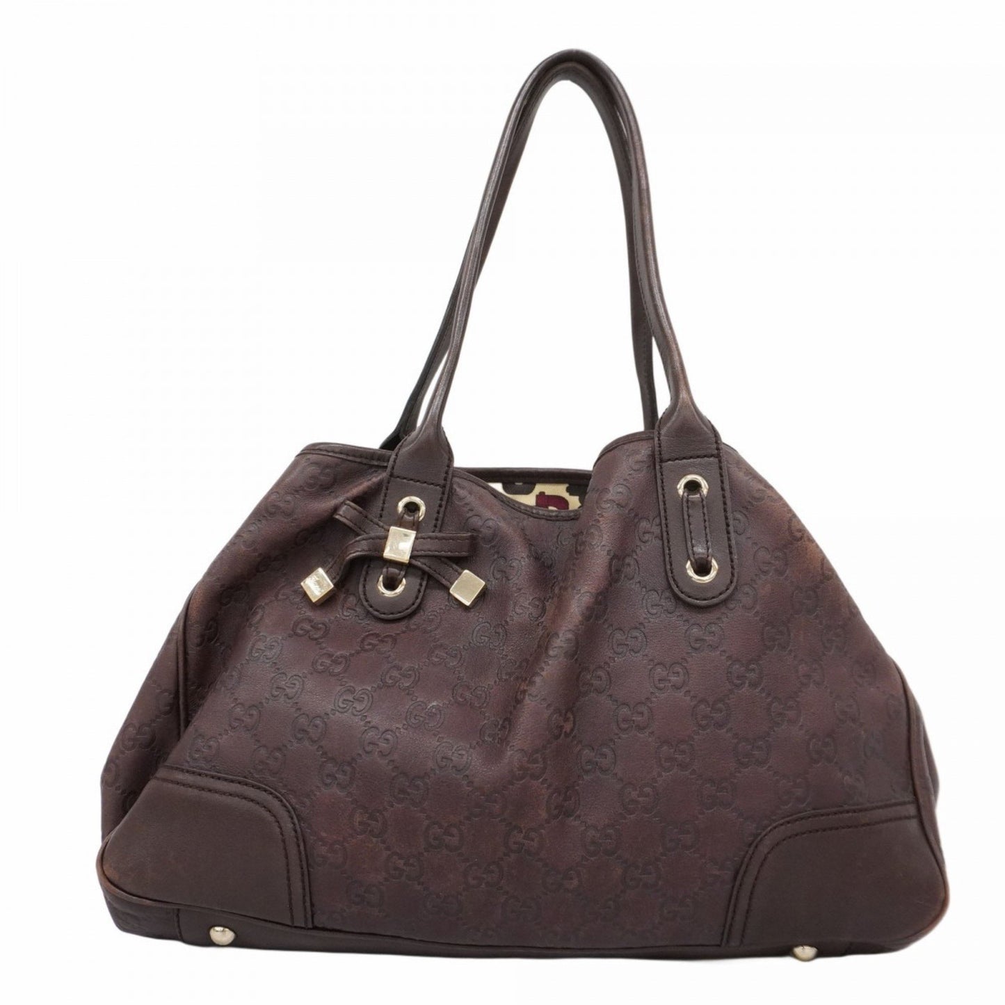 Gucci Tote Bag Guccissima Princess 163805 Leather Brown Champagne