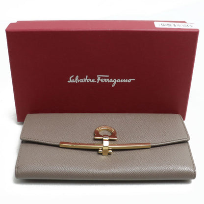 Salvatore Ferragamo Gancini Long Wallet Caraway Seed Gray 22D150