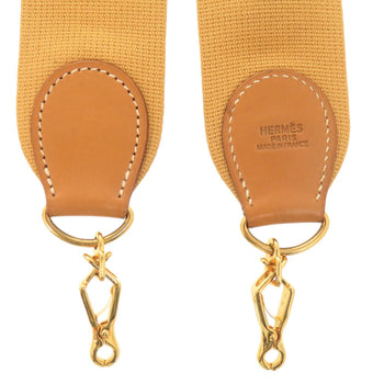 Herms Evelyn Strap Canvas Leather Natural Gold Hardware Shoulder 0157 Hermes