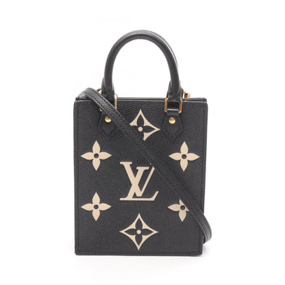 Louis Vuitton Petite Sac Plat Two-Tone Leather Handbag Monogram Empreinte