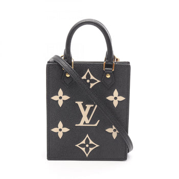 Louis Vuitton Petite Sac Plat Two-Tone Leather Handbag Monogram Empreinte