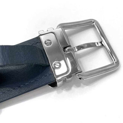 Louis Vuitton Belt Santur Sydney Brown Navy Damier Ebene M9568 F-20089 Waist 35Mm Canvas Leather