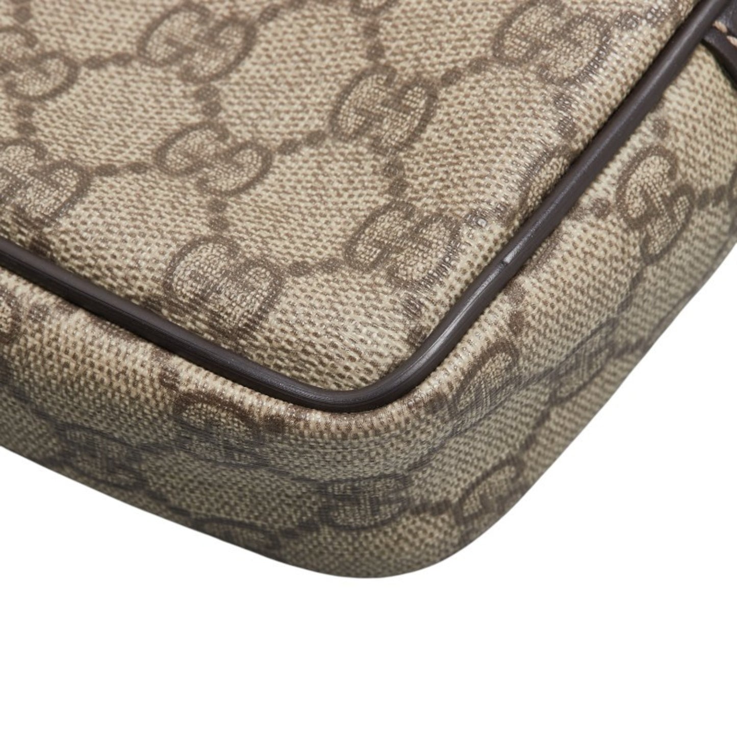 Gucci Gg Supreme Crossbody Shoulder Bag 201447 Beige Brown Leather