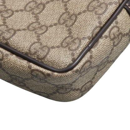 Gucci Gg Supreme Crossbody Shoulder Bag 201447 Beige Brown Leather