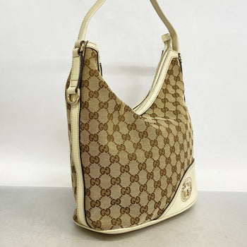 Gucci Gg Canvas Shoulder Bag 182491 Beige Ivory Champagne