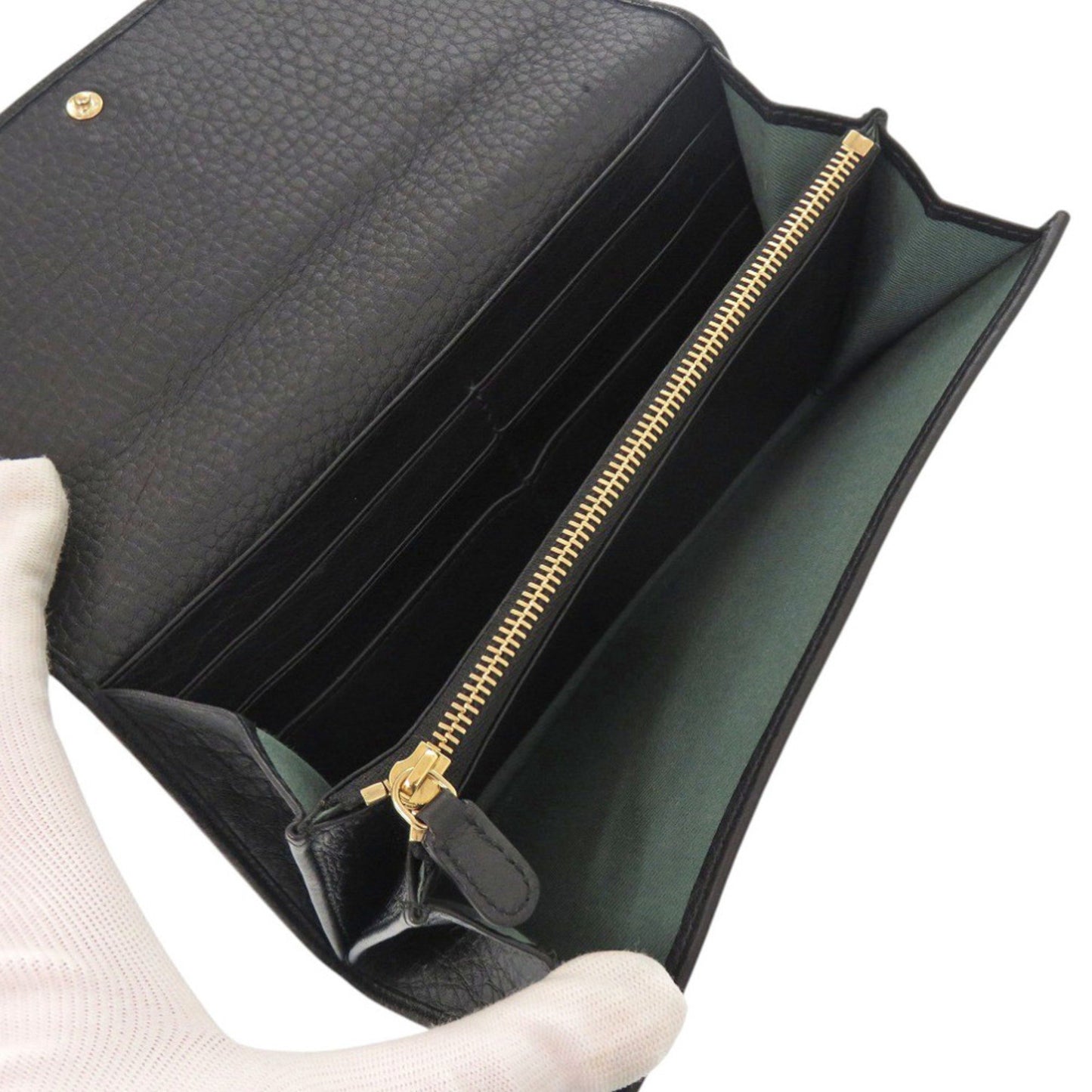 Bvlgari Monete 35963 Black Leather Long Wallet 1036 Bvlgari