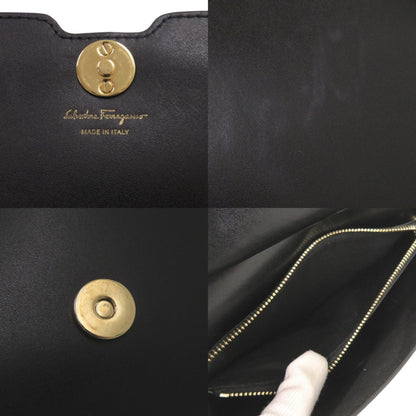 Salvatore Ferragamo Vara Ribbon Leather Black Shoulder Bag 0529