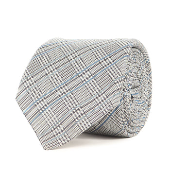 Hermes 2020 Rocket Embroidered Glen Check Silk Tie