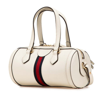 Gucci Gg Ophidia Handbag/Shoulder Bag 2Way 602577 White Leather
