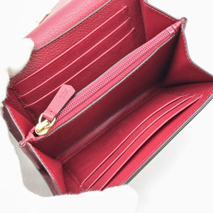 Cartier C De Compact Wallet Bi-Fold Leather Bordeaux Red L3001502