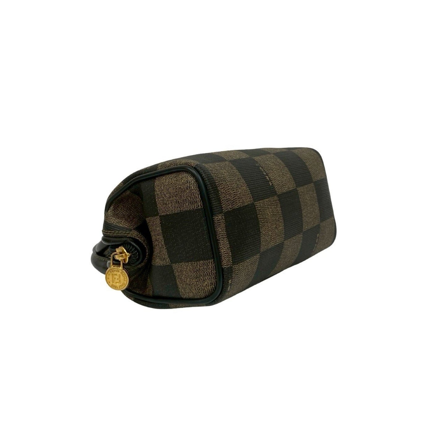 Fendi Ff Logo Pecan Check Leather 2-Way Mini Handbag/Shoulder Bag