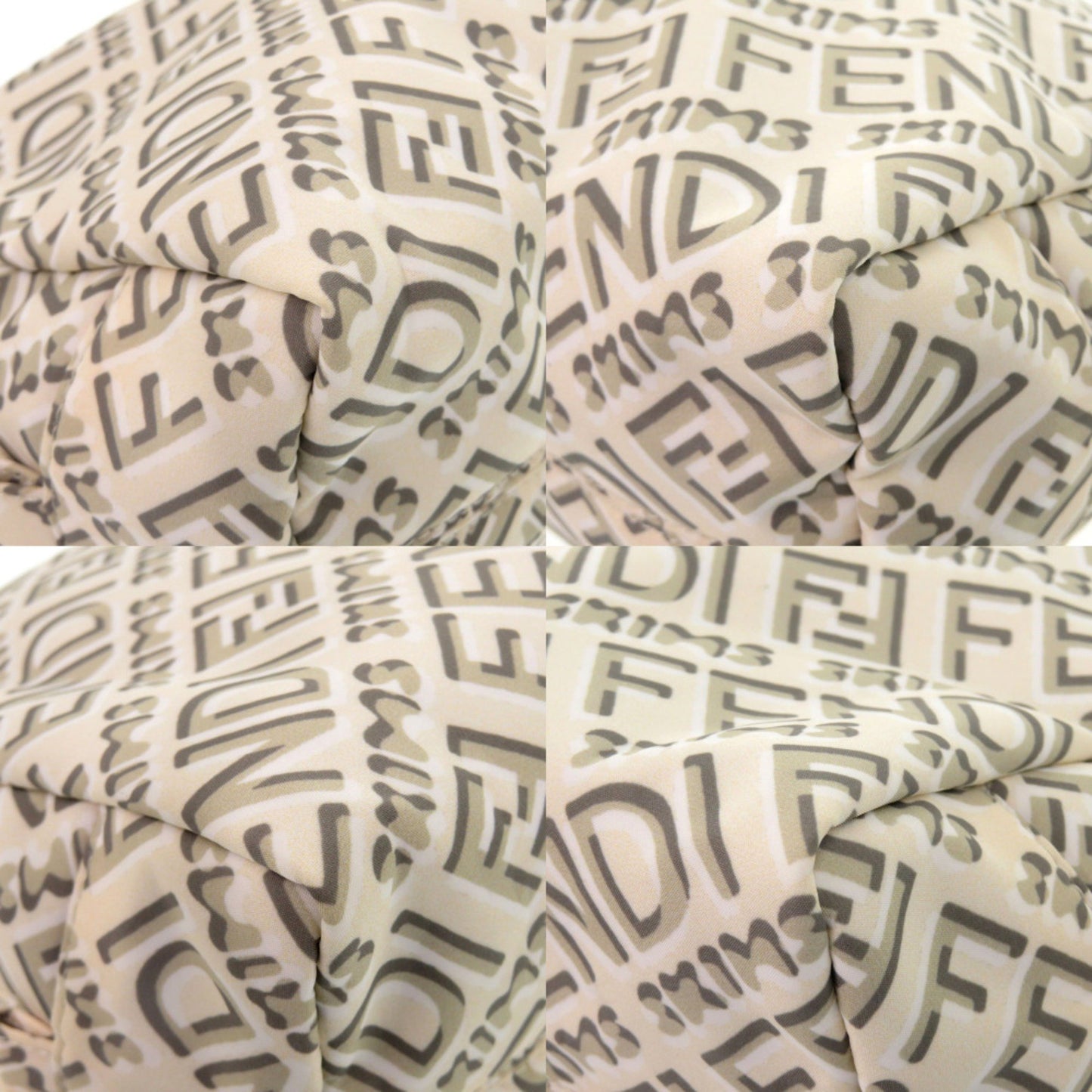 Unused Fendi X Skims Collaboration Logo 8N0171 Nylon Beige Pouch Bag 0920 Fendi Skims