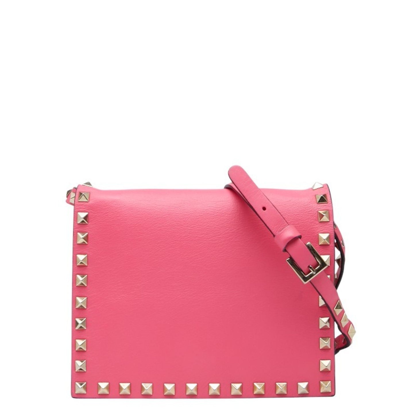 Valentino Studded Shoulder Bag In Pink Leather