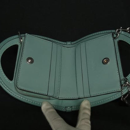 Coach Chain Wallet Ct879 Green Leather