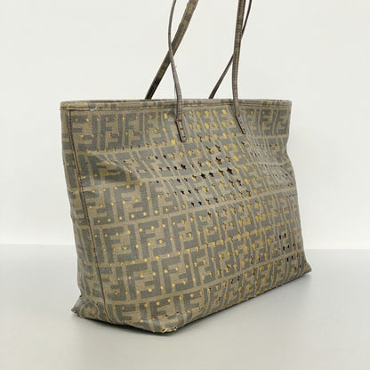 Fendi Zucca Star Tote Bag In Brown Champagne
