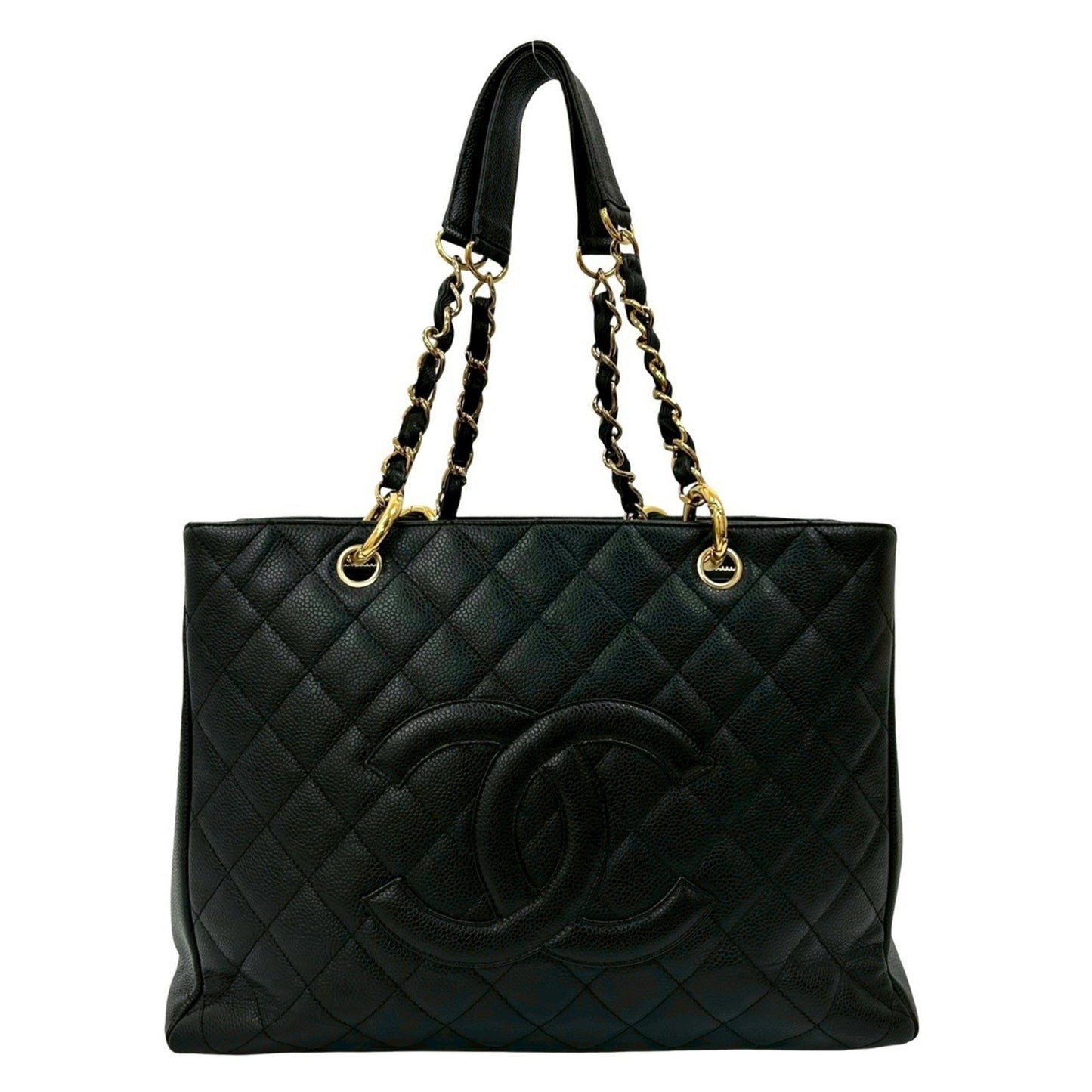 Chanel Matelasse Coco Mark Caviar Leather Chain Tote Bag