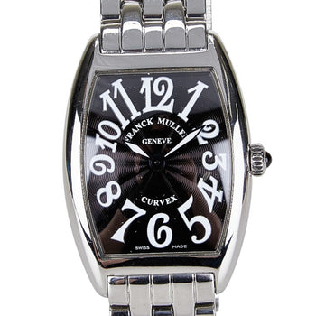 Franck Muller Tonneau Curvex Watch 1752B Quartz Black Dial Stainless Steel