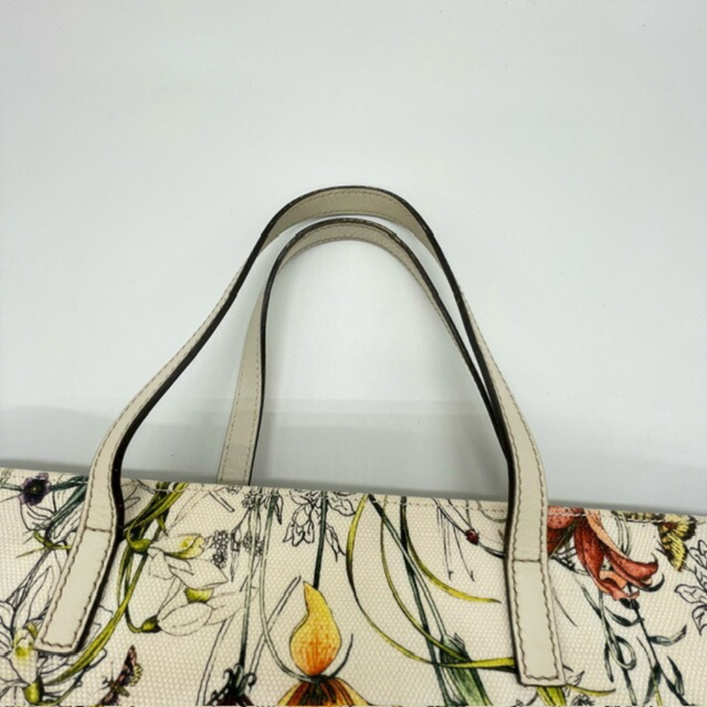 Gucci 282439 Flora Tote Bag Handbag In White