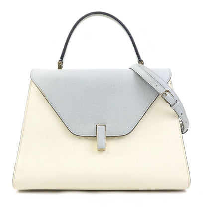 Valextra Handbag Shoulder Bag Large Iside Leather Ivory X Light Gray