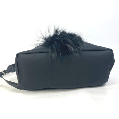 Fendi 7Vz016 Backpack Bag Fur Studs Backpack Black Blue