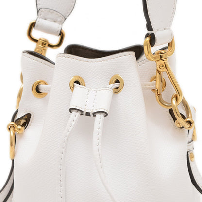 Fendi Montresor Mini Hand Shoulder Bag Leather White 8Bs010 Bp