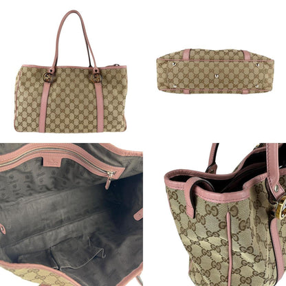 Gucci Gg Canvas Shoulder Bag In Pink And Brown