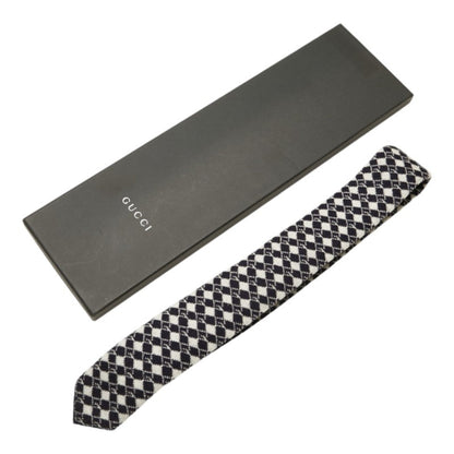 Gucci G Mark Knit Tie Navy White Wool